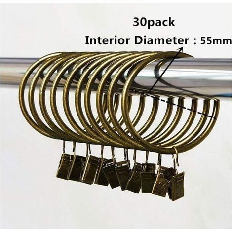 Set mit 30 bronzenen Metallringen für Bastelarbeiten und abnehmbaren Clips (55 mm) (1/4)