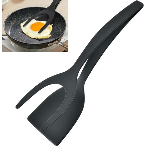 Spatule multifonction Grip and Flip, pince à œufs, spatule double pour œufs au plat, pince antiadhésive, spatule à œufs, crêpes, poisson (1/5)