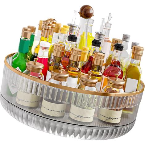 360 Degree Rotating Organizer Stand, with Heavy Duty, Large Capacity, for Kitchen Countertop, Bathroom Vanity (1/5)