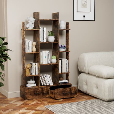 Estantería librería con 2 cajones de madera y metal OKMYHOME (1/5)