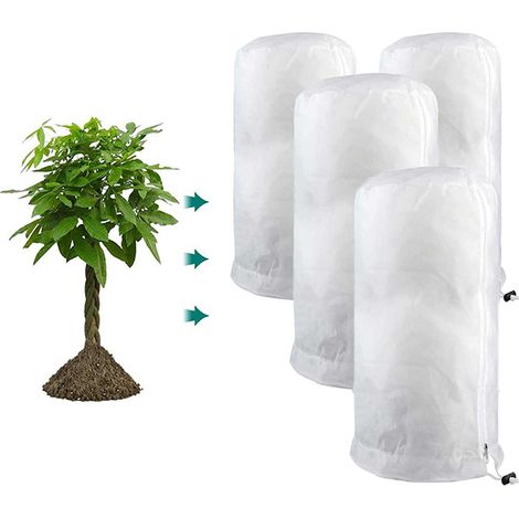 Couverture végétale protection antigel 4psc, couverture végétale à dessus rond d'hiver, couverture de protection contre les insectes-80 100 cm (1/5)