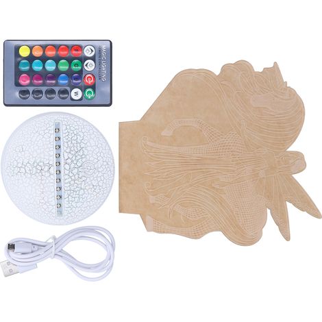 3D-Nachtlicht, 16 Farben, LED-Tischleuchte, Illusionslampe, Kinderzimmerdekoration, Weihnachtsgeschenk, Kx-77 (1/5)
