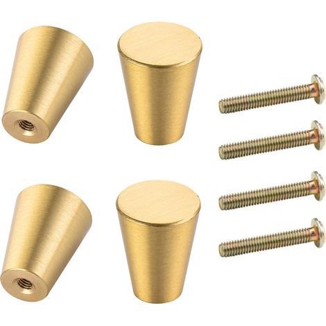 Boutons d'armoire Poignée 2,5 x 2,2 cm Boutons de tiroir dorés Boutons de meuble ronds solides en laiton massif (1/5)