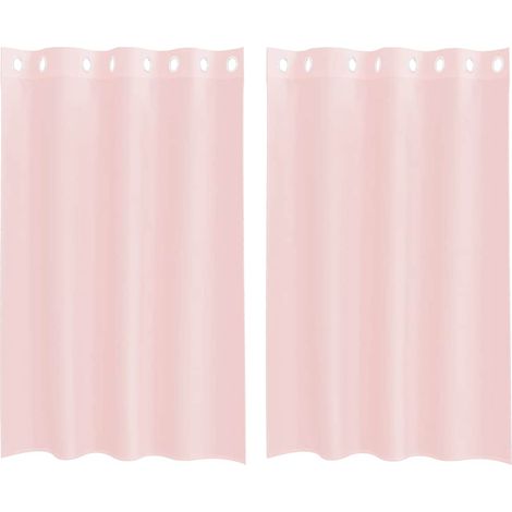 Maison Exclusive - Voile Vorhänge mit Ösen 2 Stk. Hellrosa 140x17
