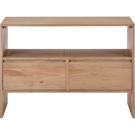 Mobile sotto lavabo in legno di rovere massello Naturale chiaro 110 cm - CAVIZO (1/4)