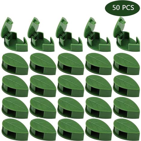Selbstklebende Pflanzenclips (50er-Pack) – Wandmontierte Rankhilfe – 3 x 2 cm grüner ABS-Verbinder