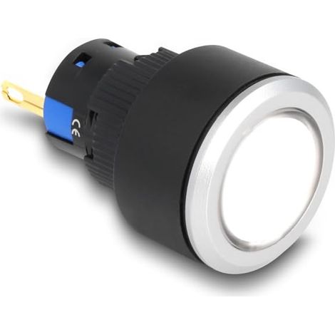 DELOCK LAMPE DE SIGNALISATION EN PLASTIQUE BLANC DE 16 MM - VERSION À SOUDER 22054