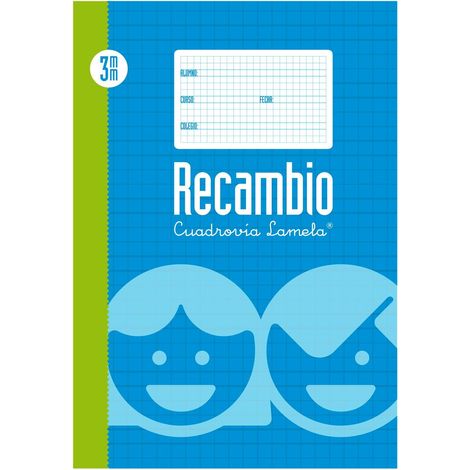 LAMELA RECAMBIO HOJAS MICROPERFORADAS FOLIO CUADRÍCULA 3MM C/ MARGEN  PACK -5U- (1/2)