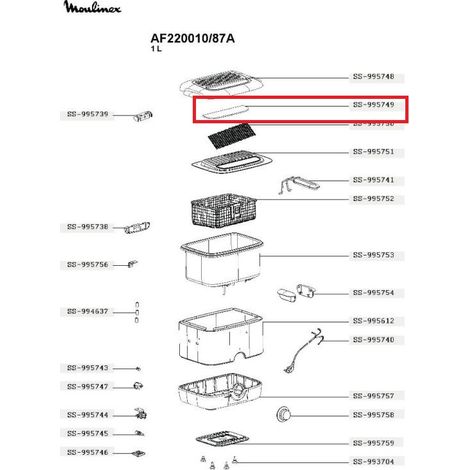 Vitre du couvercle pour friteuse Mini Fryer Moulinex - SS-995749