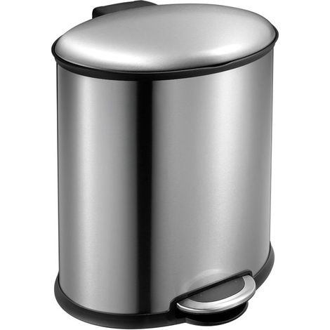EKO - Poubelle à pédale Ellipse 20 litres - Stainless steel Plastic  - inox mat