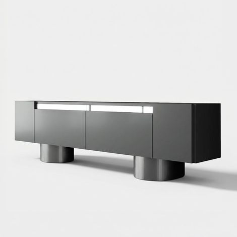 Mobili TV, tavolo TV, credenza bassa Stand Antracite Argento (1/5)