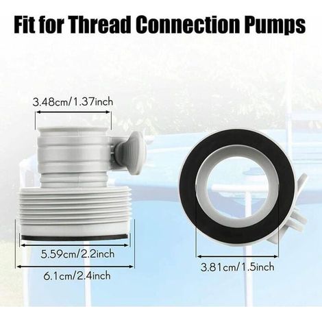 Pour Intex piscine tuyau adaptateur tuyau de remplacement piscine tuyau filtre pompe raccords de tuyau (2 pièces) Étiquette (1/4)