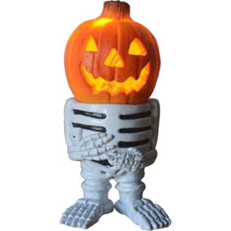 Sculpture Citrouille Chevalier Halloween Déco Lumière Jardin Lanterne Veilleuse Table Enfant Chambre Porche (1/5)