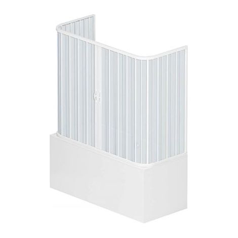 Idralite – Pare-baignoire pliable en PVC blanc – Hauteur 150 cm – Ouverture centrale – Dimensions 70x170 cm – Adaptable pour baignoires (1/4)