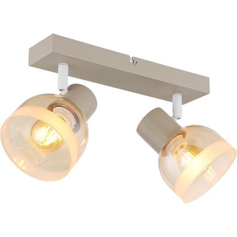 Plafonnier, luminaire de salle à manger, spots orientables, métal beige, L 26 cm (1/5)