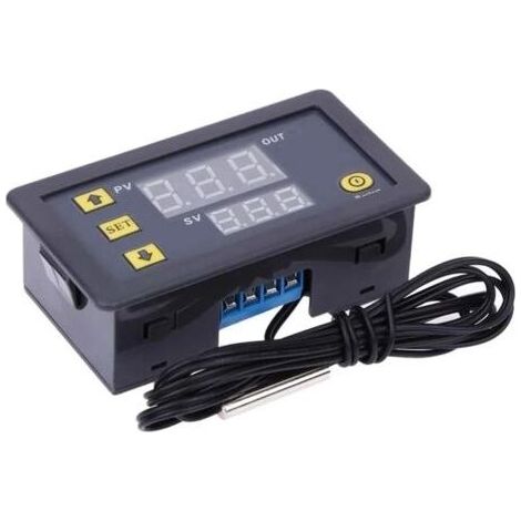 Régulateur de température 12 V – Thermostat électronique programmable avec capteur intégré, commande précise de la température pour chauffage, climatisation et systèmes industriels – Plage de réglage (1/5)