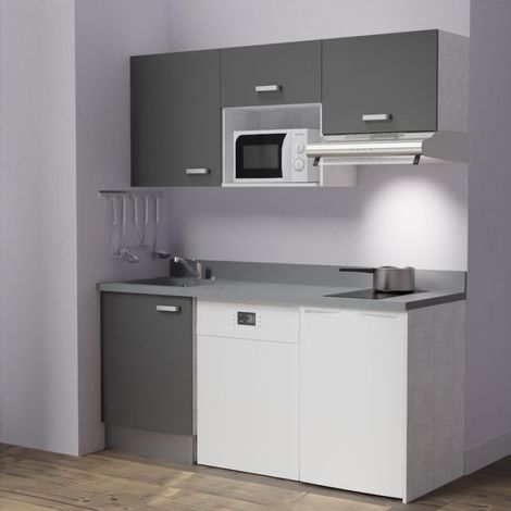 Kochnischen K55L - 180 cm - Grau - Cromo - Spüle links (1/5)