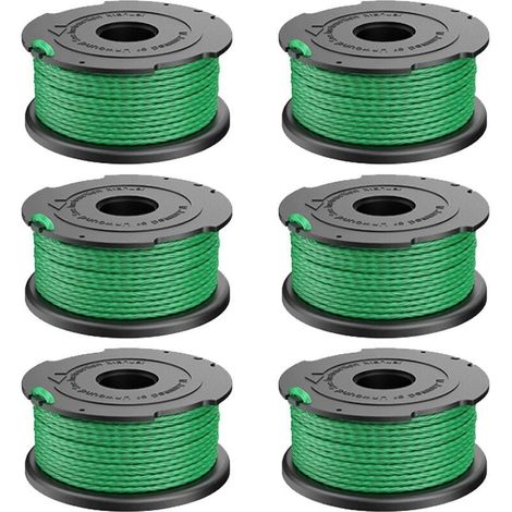 Packung mit 6 grünen Trimmerfadenspulen für Black & Decker GL7033 GL8033 GL9035 A6482 Freischneider (1/4)