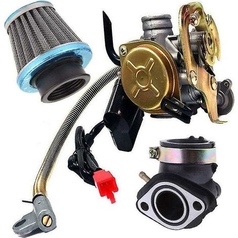 Carburatore RTGPT Argentato per Scooter 50cc 4 Tempi Gy6, Collettore 18mm, Filtro Aria Incluso (1/3)