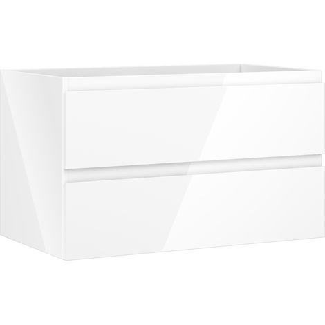Mexen Orio mobiletto da bagno sotto lavabo 80 cm, 2 cassetti, bianco lucido - 91A10-08047-2-BFF00 (1/5)