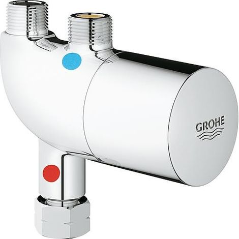 Robinet thermostatique équerre Grohe Grohtherm Micro avec kit de raccordement (1/4)