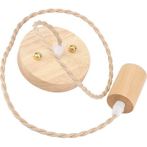 Vintage-Pendelleuchte im Landhausstil aus schlichtem schwarzem Holz, Deckenleuchte E27 90-250V (1/5)