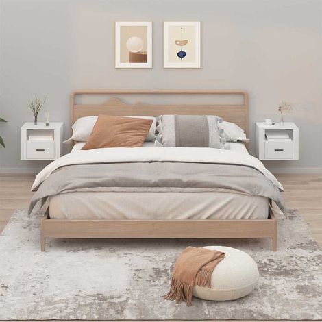 vidaXL Wall-mounted Bedside Cabinets 2 pcs White 50x36x40 cm (1/5)