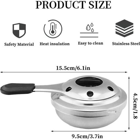 Brûleur d'alcool, Réchaud à Alcool Portable, Réchaud à Alcool en Acier Inoxydable, Mini Réchaud à Alcool pour l'extérieur, Le Camping, Le Barbecue, Le Chauffage des Aliments (Argent) (1/4)