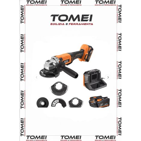 Smerigliatrice Angolare AEG BEWS18-125BLPX2-602C Brushless 18V, con 2 Batterie