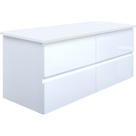 Meuble avec plan de travail - SAT - B-Way - 119x50x45 - Blanc