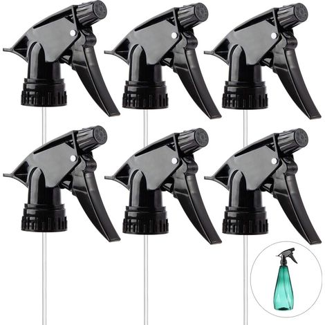 Lot de 6 buses de rechange pour pulvérisateur - Buses réutilisables à jet puissant et brume épaisse - Compatibles avec les flacons à col standard 28/400 - 240 ml, 473 ml et 946 ml - Noir (1/4)