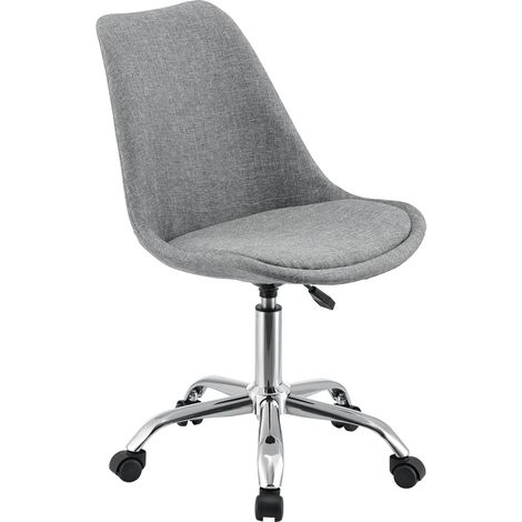 Bürostuhl Atherton 83-93x48x55 cm Hellgrau [en.casa]