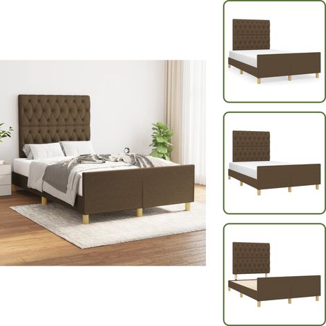 Bettgestell ohne Matratze Dunkelbraun 120x200 cm Stoff - Bettsofa - Doppelbett - Lattenrost - Boxspringbetten - Holzrahmen (1/5)