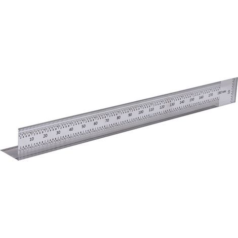Règle à tracer à angle droit de 180 mm, outil de marquage pour le travail du bois en acier inoxydable (1/5)