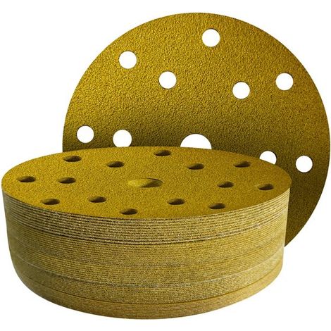 40 dischi abrasivi da 150 mm - grana 40 - disco abrasivo da 150 mm con 15 fori per levigatrice orbitale da 150 mm (1/2)