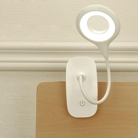 LED-Schreibtischlampe, USB-wiederaufladbare Klemmleuchte zum Lesen, 3 Beleuchtungsmodi und 3 Helligkeitsstufen (1/4)