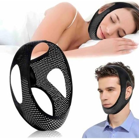 Ensemble de Pièces Réglable Ceinture Mentonnière Anti-Ronflement,Anti-ronflement Mentonnière,Dispositifs Anti Ronflement,Solution Ronflements Réglable Mentonnière