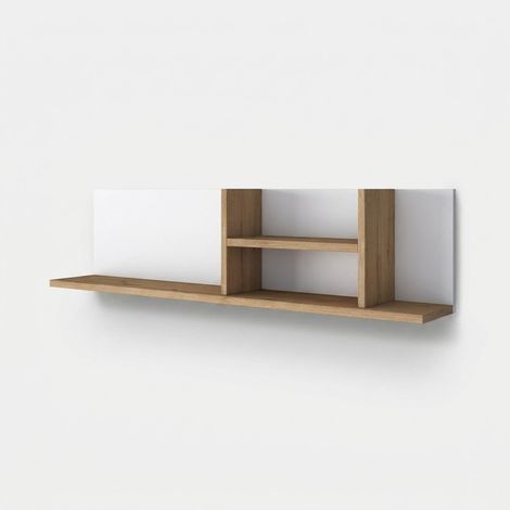 Mensola da parete, mensola portaoggetti Shelf Bianco Noce (1/3)