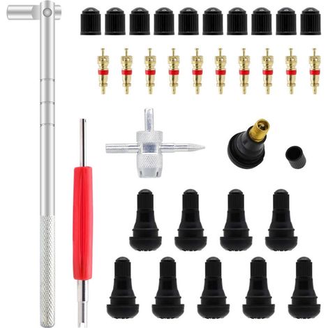 [NEVER USED] 23-piece tire valve removal tool set, valve core extractor for car replacement, 10 valve cores, 4-in-1 tire valve repair tool, valve repair tool