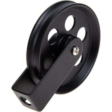 Roue de Poulie Industrielle Noir pour Suspension DIY – Diamètre 70 mm, Métal Robuste, Idéale pour Lustres et Appliques Murales (1/5)