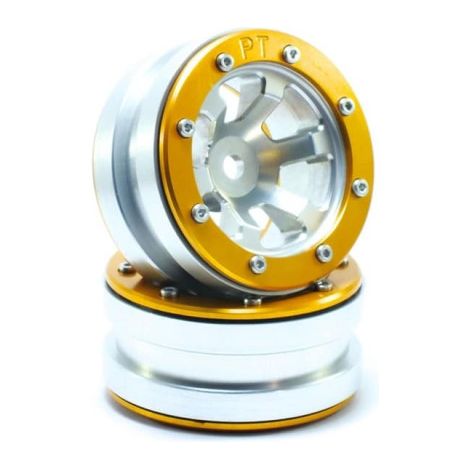 Beadlock Wheels PT- Claw Silver/Gold 1.9