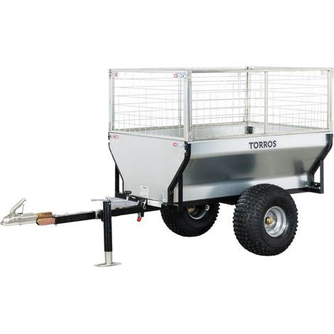Torros – Remorque voiture 550kg benne galvanisée 1500x960x465mm – 2 roues – Essieu simple – AHR550G