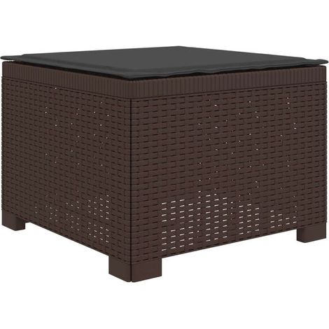 Canapé d'extérieur style rotin pour 1 personne avec coussin en PP marron (1/5)