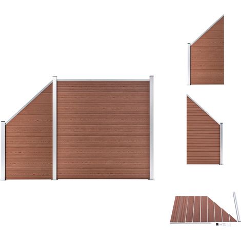 Zaunfelder - Living WPC Zaun-Set 1 Quadrat + 1 Schräge 273x186 cm Braun (1/5)