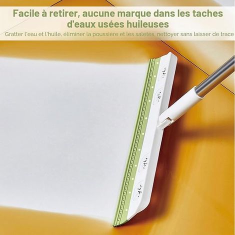 Raclette de sol - 120 cm - Raclette de sol pour douche  Raclette de douche à long manche - Raclette de fenêtre avec manche - Raclette d'eau - Raclette de douche (vert) (1/4)