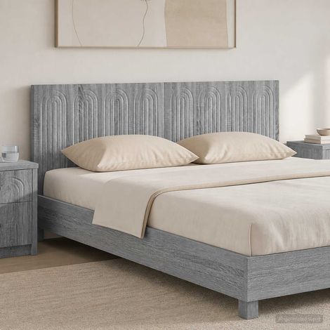 vidaXL Wall-Mounted Headboard ALKMAAR Grey Sonoma Engineered Wood (1/5)
