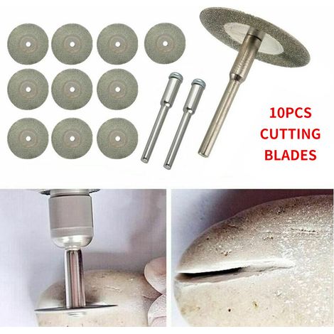 Paquete de 10 discos de corte de diamante de 20 mm (0,79 pulgadas) con 2 puntas de conexión, para herramienta rotativa Dremel. (1/2)