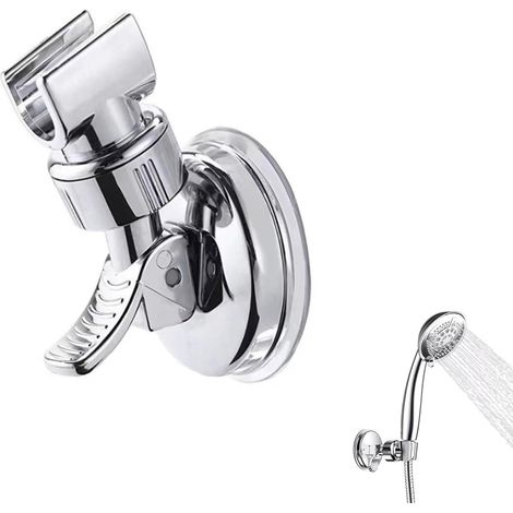 Support Pommeau de Douche Ventouse Réglable   Amovible, Installation Sans Perçage, Pratique pour Salle de Bain