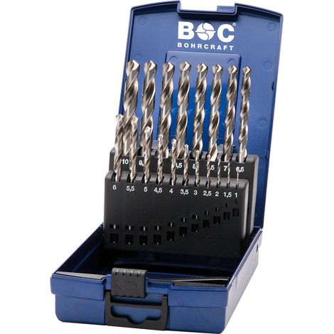 DIN 338 N HSS-G Bohrer-Satz, ABS Box KG10 //1-10x0,5/19-tlg.  Bohrcraft 11201330019