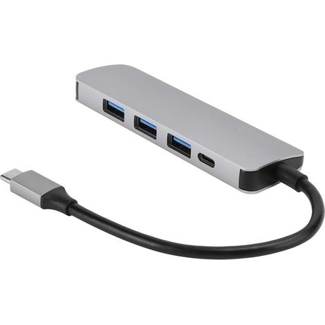 Station d'accueil, Convertisseur Multifonctionnel Cinq en Un, Alliage D'aluminium 5 Gbps USB3.0 PD Power Supply Station d'accueil de Type C pour Ordinateur Portable (1/5)